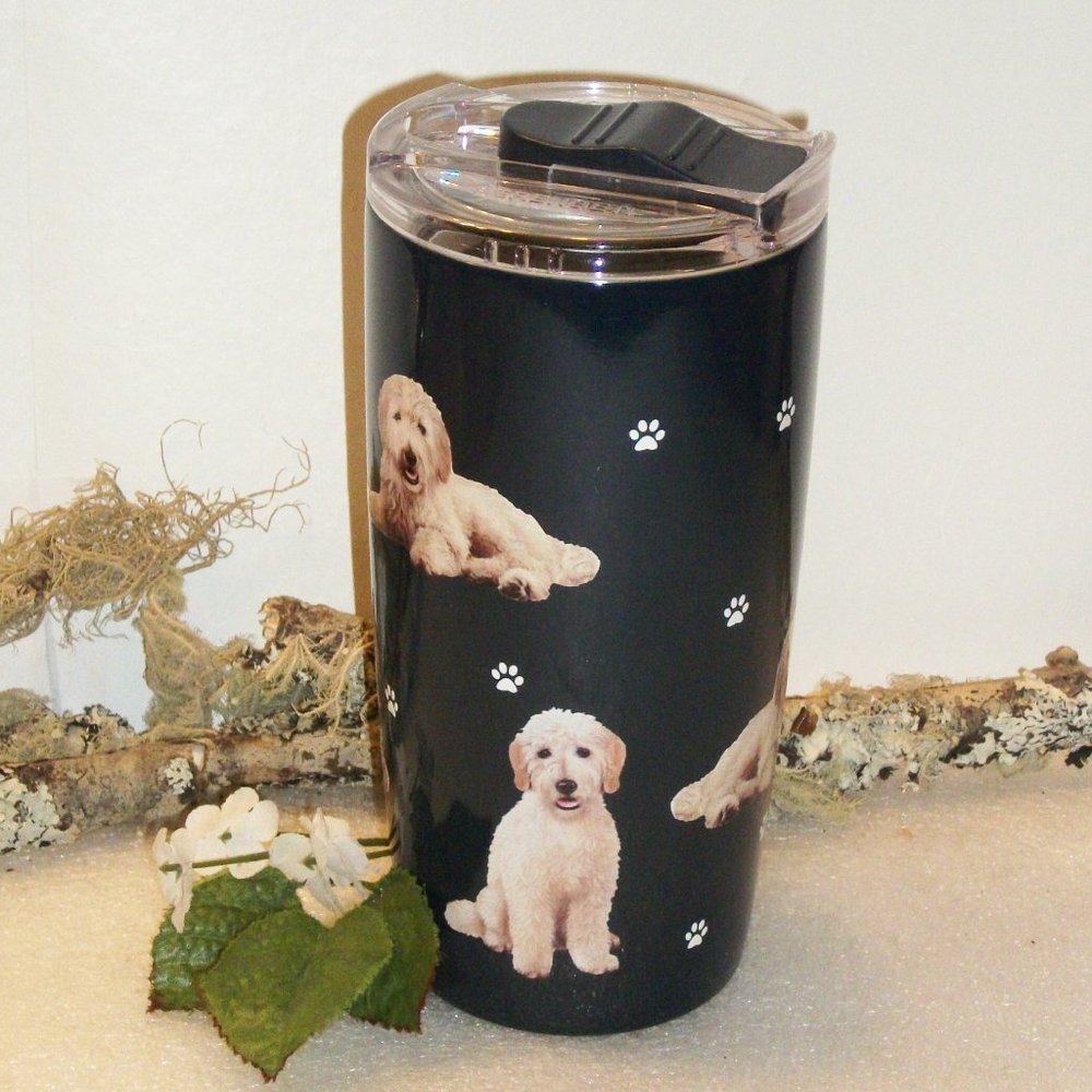 SERENGETI NEW Goldendoodle 16 oz Stainless Steel Vacuum Insulated Tumbler w/Lid
